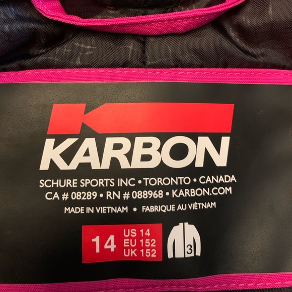 Karbon Girls Snow Pants - Hot Pink, size 14 - Picture 3 of 4